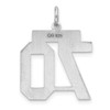 Sterling Silver Rhodium-plated Medium Polished Number 70 Charm