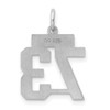 Sterling Silver Rhodium-plated Small Satin Number 73 Charm