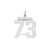 Sterling Silver Rhodium-plated Medium Polished Number 73 Charm