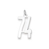 Sterling Silver Rhodium-plated Small Elongated Polished Number 74 Charm