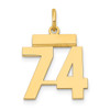 14k Yellow Gold Small Polished Number 74 Charm LS74