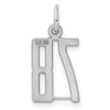 Sterling Silver Rhodium-plated Small Elongated Polished Number 78 Charm