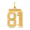 14k Yellow Gold Medium Satin Number 81 Charm