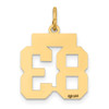 14k Yellow Gold Small Satin Number 83 Charm