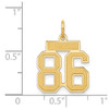 14k Yellow Gold Small Satin Number 86 Charm