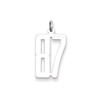 Sterling Silver Rhodium-plated Small Elongated Polished Number 87 Charm