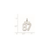 Sterling Silver Rhodium-plated Small Satin Number 87 Charm