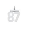 Sterling Silver Rhodium-plated Medium Polished Number 87 Charm
