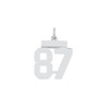 Sterling Silver Rhodium-plated Small Polished Number 87 Charm