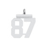 Sterling Silver Rhodium-plated Large Polished Number 87 Charm