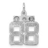 Sterling Silver Rhodium-plated Small #88 Charm