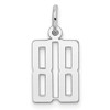 Sterling Silver Rhodium-plated Small Elongated Polished Number 88 Charm