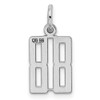 Sterling Silver Rhodium-plated Small Elongated Polished Number 88 Charm