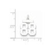 Sterling Silver Rhodium-plated Small Polished Number 88 Charm