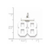 Sterling Silver Rhodium-plated Medium Polished Number 88 Charm