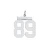 Sterling Silver Rhodium-plated Medium Polished Number 89 Charm