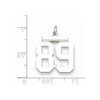 Sterling Silver Rhodium-plated Medium Polished Number 89 Charm