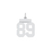 Sterling Silver Rhodium-plated Small Polished Number 89 Charm