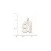 Sterling Silver Rhodium-plated Medium Satin Number 91 Charm