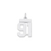 Sterling Silver Rhodium-plated Small Polished Number 91 Charm