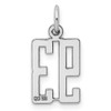 Sterling Silver Rhodium-plated Small Elongated Polished Number 93 Charm