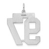 Sterling Silver Rhodium-plated Large Satin Number 97 Charm