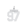 Sterling Silver Rhodium-plated Medium Polished Number 97 Charm