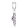 Sterling Silver Amethyst & Enamel Pendant QC9319