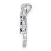 Sterling Silver Rhodium-plated Amethyst Dragonfly Pendant