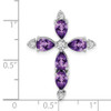 14k White Gold Amethyst & Diamond Cross Pendant PM7040-AM-020-WA