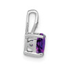 14k White Gold Heart Amethyst and Diamond Pendant