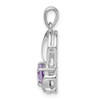 Sterling Silver Amethyst & Diamond Heart Pendant