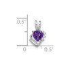 14k White Gold Amethyst & Diamond Pendant PM7002-AM-001-WA