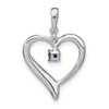 14k White Gold Amethyst & Diamond Heart Pendant PM7005-AM-001-WA