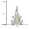 Sterling Silver Green Cats Eye Frog Charm