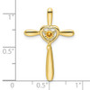 10k Yellow Gold Citrine Cross w/Heart Slide Pendant