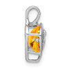 14k White Gold Citrine and Diamond Mom Heart Pendant