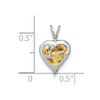 14k White Gold Citrine and Diamond Mom Heart Pendant