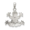 Sterling Silver Blue Inlay Lab-Created Opal Frog Pendant