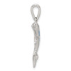 Sterling Silver Blue Inlay Lab-Created Opal Dolphin Pendant