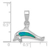 Sterling Silver Lab-Created Blue Opal Inlay Dolphin Pendant