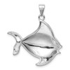 Sterling Silver Rhodium-Plated Lab-Created Blue Opal Fish Pendant