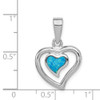 Sterling Silver Lab-Created Blue Opal Inlay Heart Pendant