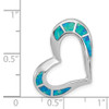 Sterling Silver Blue Inlay Lab-Created Opal Heart Pendant QP2743