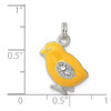 Sterling Silver Preciosa Synthetic Crystal Enameled Yellow Baby Chick Charm