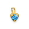 14k Yellow Gold December Simulated Birthstone Heart Charm