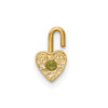 14k Yellow Gold August Simulated Birthstone Heart Charm