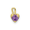 10k Yellow Gold February Simulated Birthstone Heart Charm