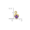 10k Yellow Gold February Simulated Birthstone Heart Charm