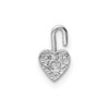 14k White Gold April Simulated Birthstone Heart Charm